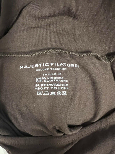 Majestic Filatures Top Womens Brown Turtleneck Sleeveless Soft Touch Viscose M Majestic