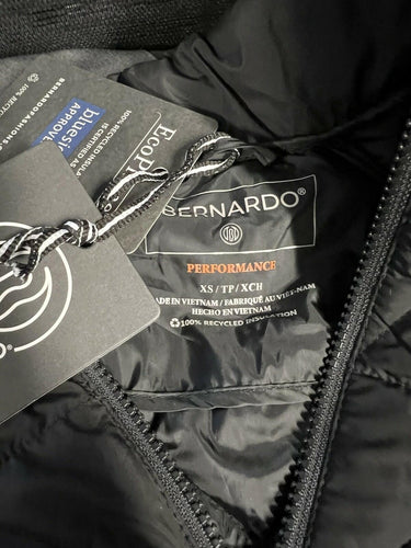 Bernardo Black Chevron Puffer Vest Size XS
