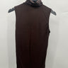Majestic Filatures Top Womens Brown Turtleneck Sleeveless Soft Touch Viscose M Majestic
