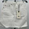 Levi's High Rise Deconstructed Skirt White Denim Frayed Hem 27 Levi's