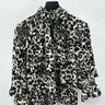 Vince Camuto Woman’s leopard-print keyhole neck ruffle Trim blouse Size XS Vince Camuto