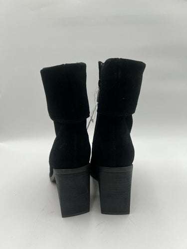 Blondo Selina Waterproof Black Suede Fold Over Booties Size 7.5