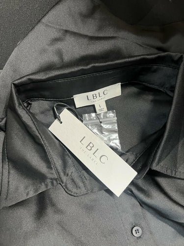 LBLC The Label Black Satin Blouse Size L