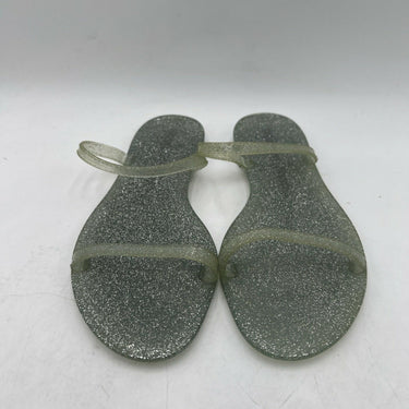 Stuart Weitzman Sawyer Jelly Slides sparkly silver glitter transparent Size 7B Stuart Weitzman