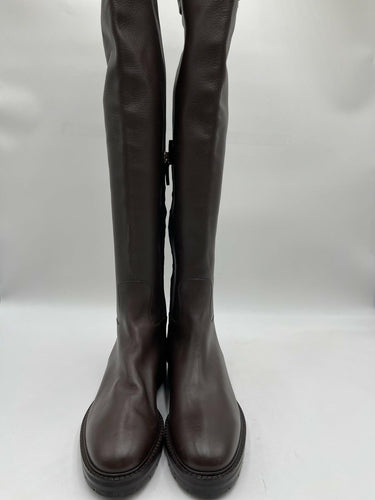 Valentino Garavani Bowrap buckled leather over-the-knee boots in a brown Size 39 Valentino
