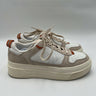 Le Tigre MIDTOWN White/Taupe Leather Low Top Lace Up Platform Sneakers, Size 7M Le Tigre