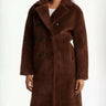 NWT REBECCA MINKOFF Women’s Double Breasted Wool Blend Coat, Brown Size L Rebecca Minkoff