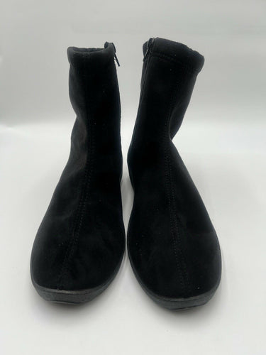 Arcopedico Black Stretch Faux Suede Ankle Zip Boots Comfort Size  11