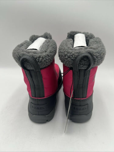 NWOB Sorel Unisex-Child Youth Whitney Carnival Snow Boot Pink-Gray Size 5