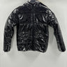 NWT Tahari Girl Full Zip Hooded Glossy Puffer Jacket, Black Size 10 Tahari
