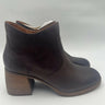Lucky Brand QUINLEE Brown Leather Round Toe Block Heel Side Zip Boots, Size 12M Lucky Brand