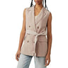 Free People Womens Olivia Notch Collar Business Vest Taupe S Free People