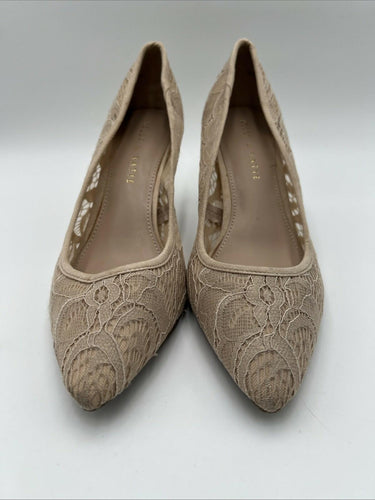 Kelly & Katie MISHA Blush Floral Lace/Mesh Pointed Toe D'Orsay Pumps Women’s 8 M Kelly & Katie