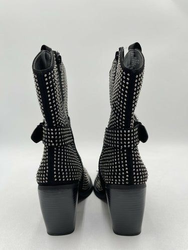 Mix No. 6 Women's Brently Western Boot Black Studded Suede Size 7M Mix No. 6