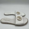 Valentino by Mario Valentino Bugola White Leather Slide Sandals Size 39 Valentino by Mario Valentino