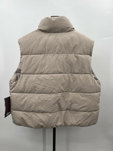 HFX Outdoors Womens Puffer Vest Taupe PowerCloud Recycled Insulated NWT Size L