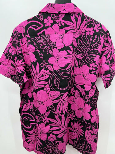 Concepts Sunset Palms Shirt CNMIA-SU24-152B Pink Black Hibiscus Camp - Size L