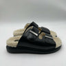 Alexander McQueen Black Leather Shearling Lined Sandals Size 39D Alexander McQueen
