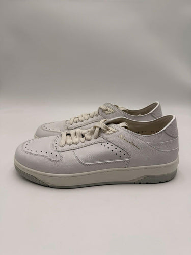 Santoni Sneak-Air Lace Up Low Top sneakers White In tumbled leather Size 8.5 Santoni