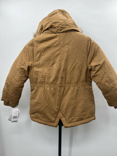 Carter's Boys Hooded Parka Jacket Camel Faux Fur Camo Lined Winter Coat NWT 5/6 Carter's