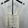 Abound Tank Top Ivory Pointelle Knit Sweater Cropped Cami Scallop 1X Pointelle