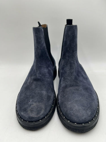 Valentino Garavani Men's Soul Rockstud Suede Chelsea Boots in blue Size 42 Valentino