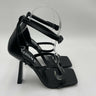 Women’s Versace Safety Pin heeled sandals Black Leather Size 35.5 Versace