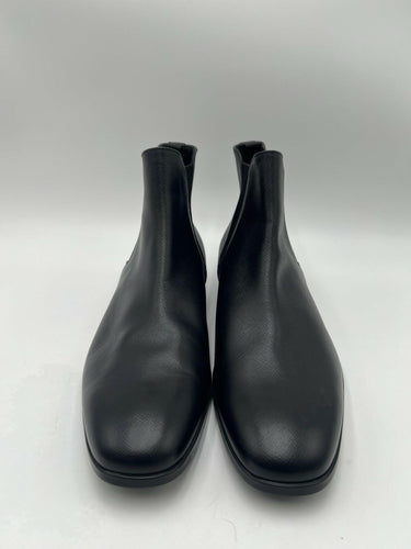 Men’s PRADA Saffiano Black Leather Chelsea Boots Size 9UK Prada