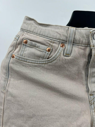 Levi's 501 Original Straight Leg Jeans Beige Oatmeal Denim - 25X26