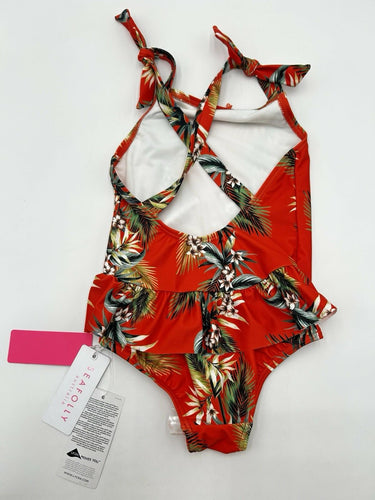 Seafolly Girls Orange tropical-print one-piece Tangelo swimsuit size 4