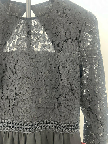 Truth & Fable Dress Womens Black Lace Maxi Long Sleeve Keyhole Formal NWT L Truth & Fable