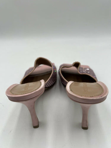 Bottega Veneta Sparkle Stretch Mule Sandals in Camellia pink Size 40