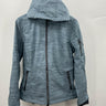 Free Country Softshell Jacket Womens Sage Blue Hooded Ink Stain Read Defect XL Free Country