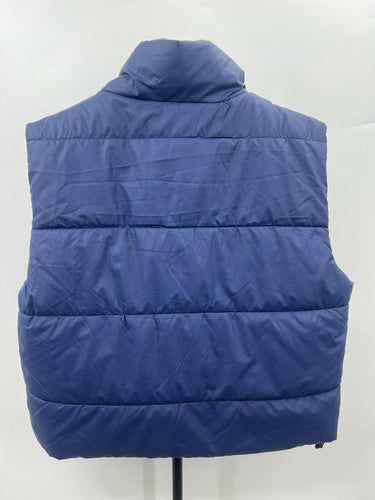 One&Only Womens Puffer Vest Navy Blue Full Zip Mock Neck Pockets NWT Size L