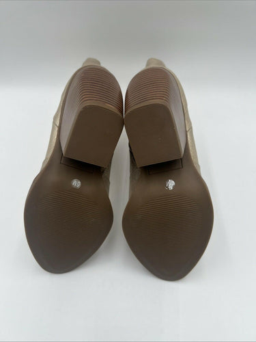 Women’s Mix No. 6 BRYCEN Gold Faux Leather Side Zip Western Booties Size 6M Mix No. 6