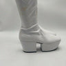 WOMEN’S PRADA PLATFORM RAIN PULL ON BOOTS WHITE LEATHER SIZE 37 PRADA