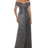 Xscape Womens Metallic Ruffled Evening Dress Black 6 Xscape