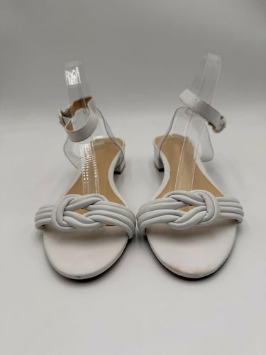 Alexandre Birman Vicky Ankle Strap Sandals White Leather Size 41.5