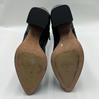 Women’s Alexandre Birman Black Leather Benta Whipstitch Booties Size 37.5 Alexandre Birman