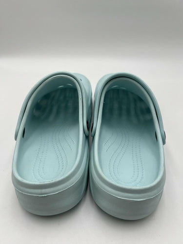 AMOJI Aqua Mint Perforated Platform Clog Garden Shoes Size 10
