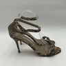 Manolo Blahnik CHAOS Leopard Print Canvas Open Toe Ankle Strap High Heels 39.5 Manolo Blahnik