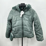 Tahari green Girls puffer jacket faux fur lined hooded Small Pouch Size 12 Tahari
