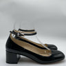 Women’s Prada Enameled Metal Triangle Black Patent Leather Pumps Size 37 PRADA