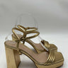 Gianvito Rossi Lena platform sandals in metallic leather Size 38.5 GIANVITO ROSSI