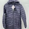 32 Degrees Heat Jacket Womens Purple Gray Packable Hooded Long Puffer Coat XS 32 Degrees