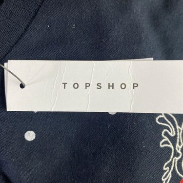 NWT Topshop Oh Deer Polka Dot Short Pajamas Set Navy Size 8-10