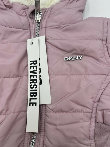 DKNY Baby Girls Pink Reversible Puffer Jacket Size 12M