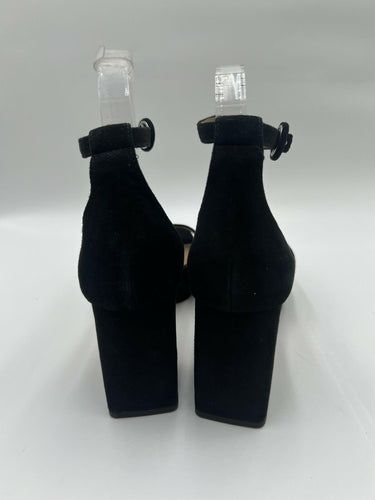 BERNARDO Womens Platform Sandals Black Suede Ankle Strap Block Heel Size 8 M