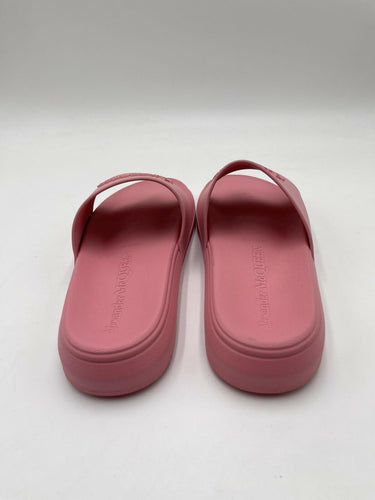 Alexander McQueen women's logo slide sandals in pastel pink Size 39 Alexander