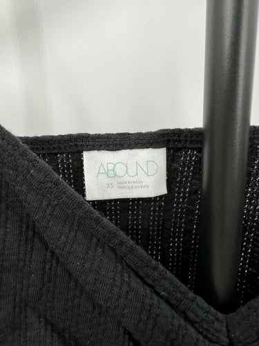 Abound Cami Crop Top Black Ruched Drawstring Ribbed Knit Tank NWT - XS